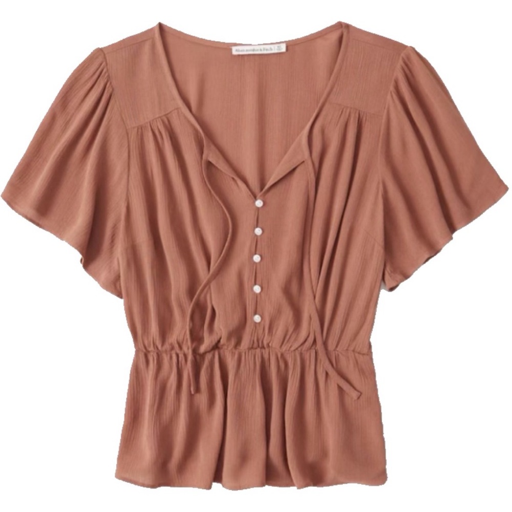 Abercrombie Button-Through Flutter Sleeve Top - image 1